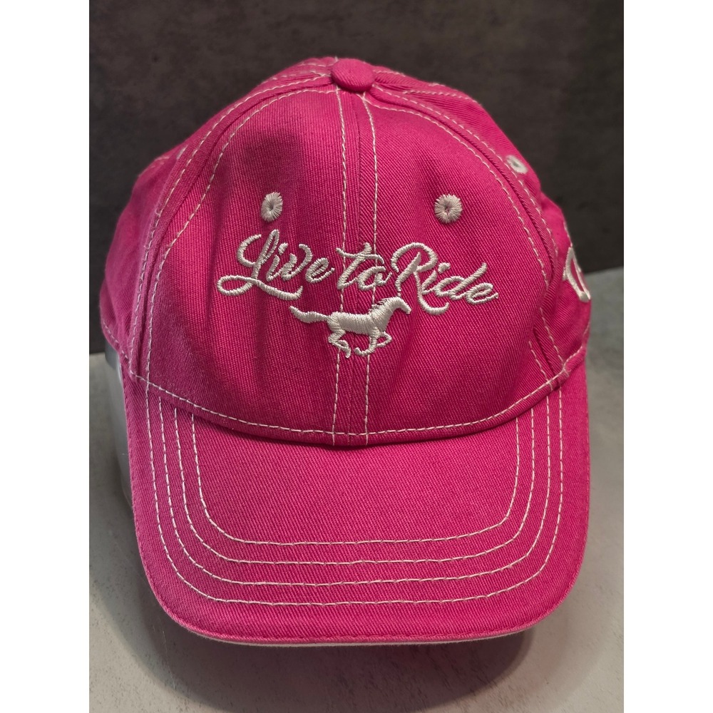 Cowgirl Hardware Kids Pink Live to Ride Embroidered Horse Baseball Cap Hat